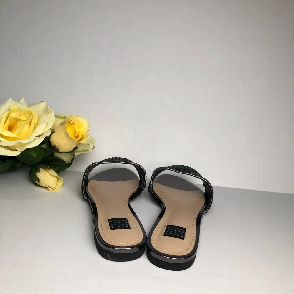 White House Black Market (WHBM) Rhinestone Slid Sandal - Picture 3 of 8